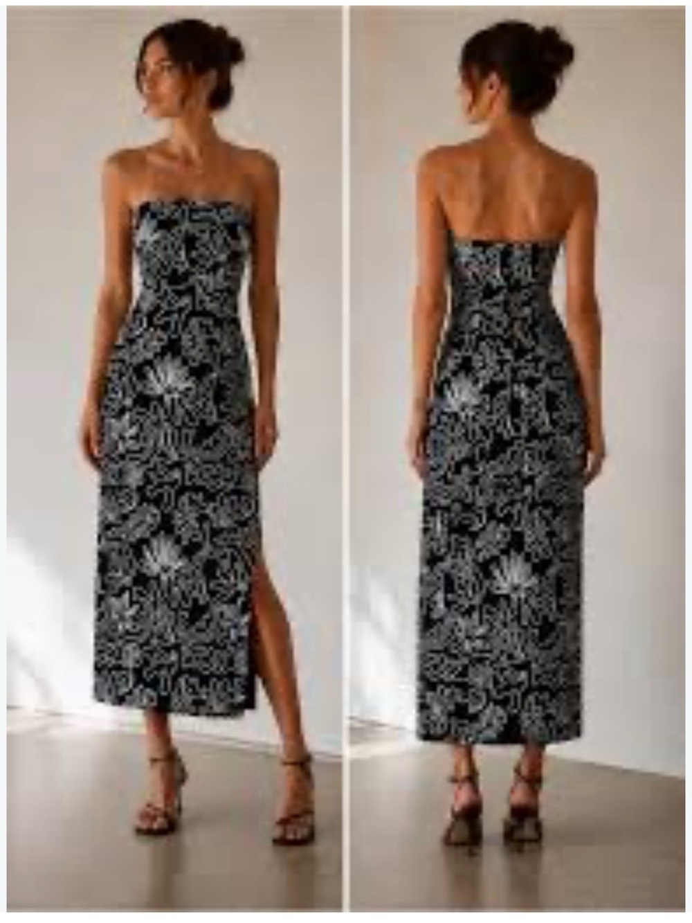 NWT Loft Strapless Soutache Embroidered Midi Dress